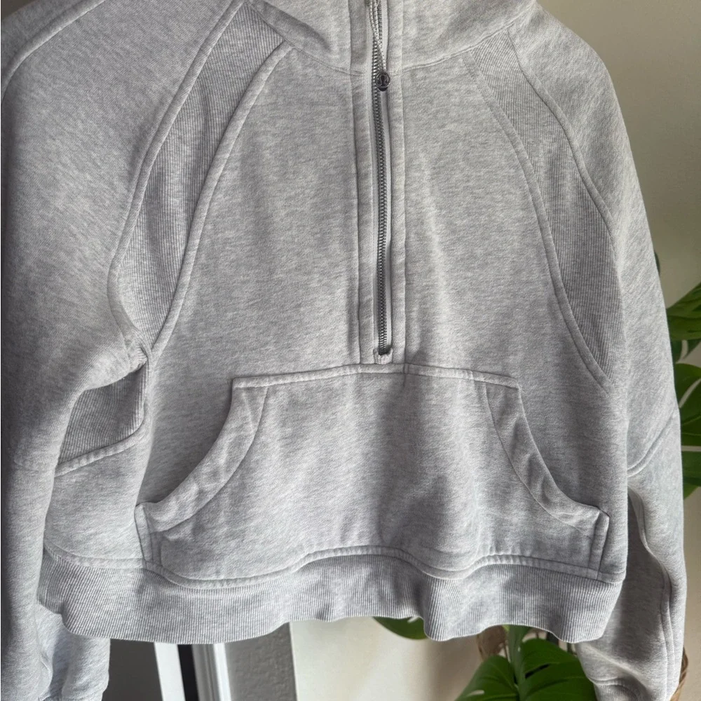 Lululemon Scuba Hoodie Light Gray Women's Half-Zip Hoodie - Picture 2 of 8